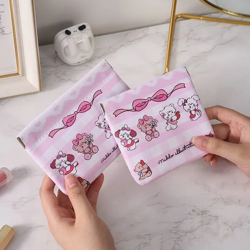 Moda dos desenhos animados mikko saco de armazenamento doce chaveiro mudança saco de armazenamento portátil saco de armazenamento diversos para meninas presente de natal