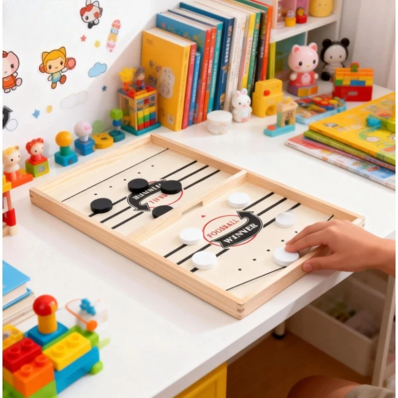 

Table Hockey Fast Sling Puck Game - Interactive Battle Chess Toy for Family Parent-Child Party