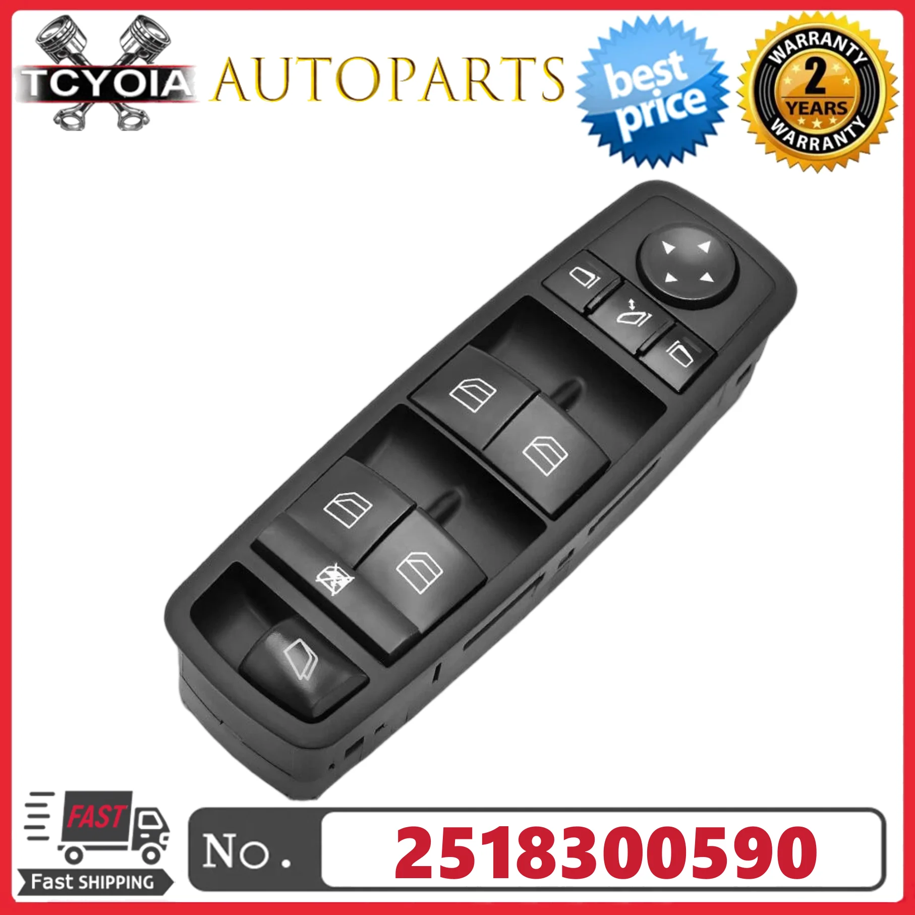 

Переключатель управления стеклоподъемниками A2518300590 2518300590 для Mercedes-Benz GL350 GL450 GL550 R350 2007-2012 годов выпуска