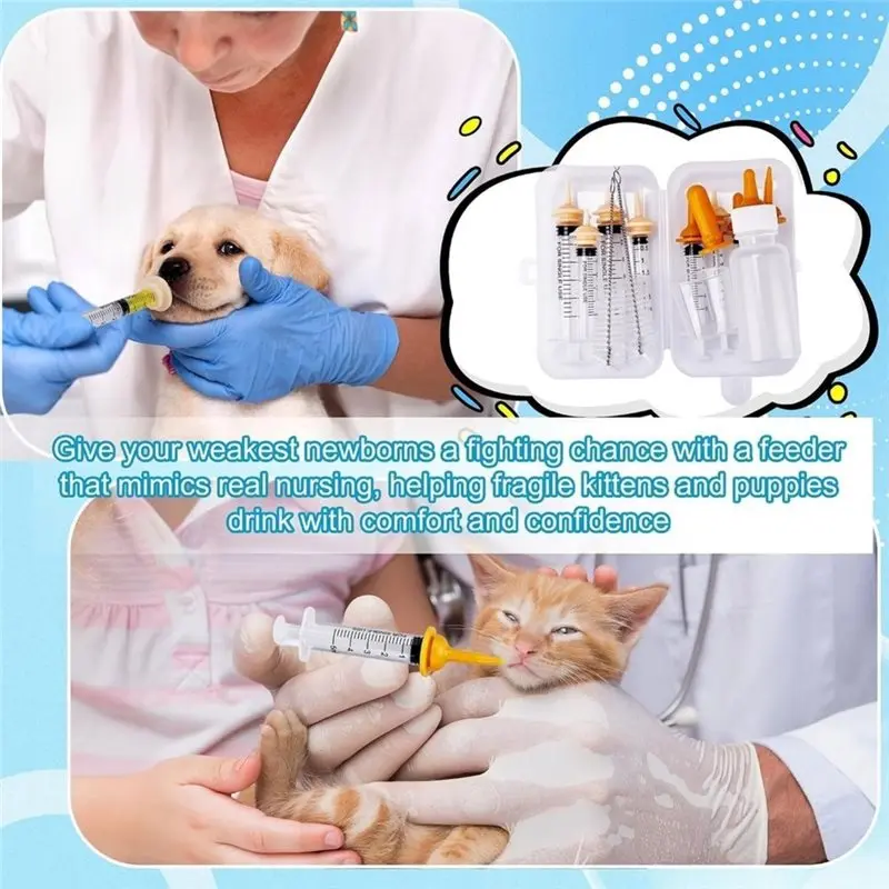 N84R 23 Pcs Pet Nursing Kit Nursing Bottle Feeder Set