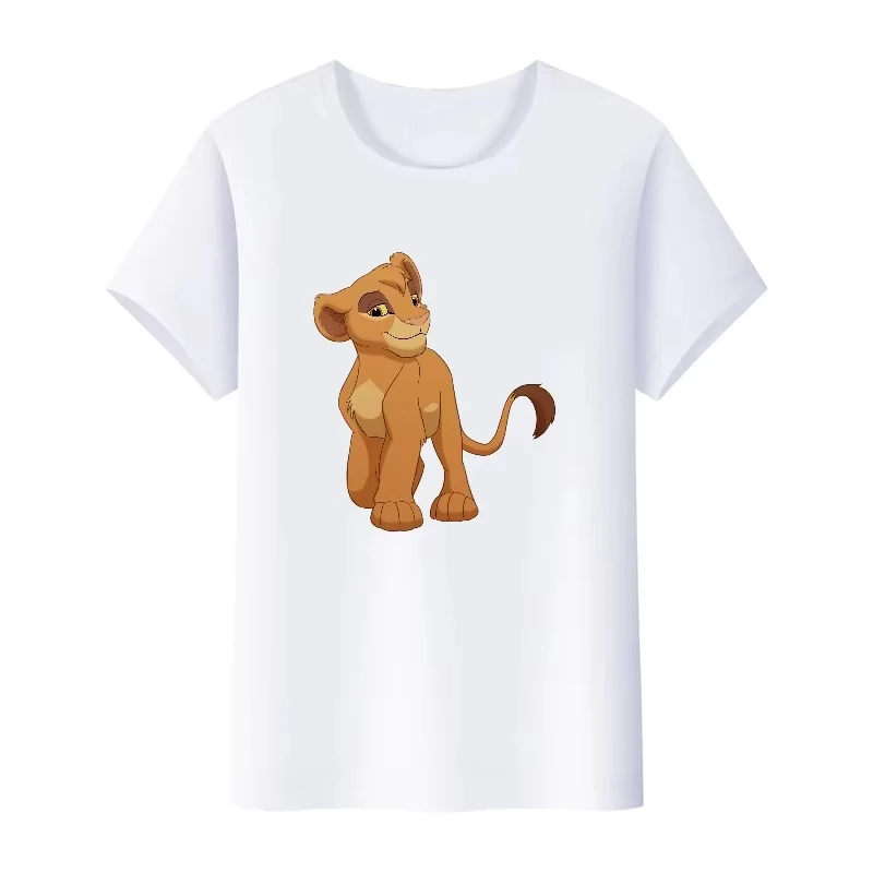 （Miniso) Disney Cartoon The Lion King Simba Tops Women T-Shirts Ladies Tees Summer Short Sleeve Tshirt Y2k Fashion Clothes Tops