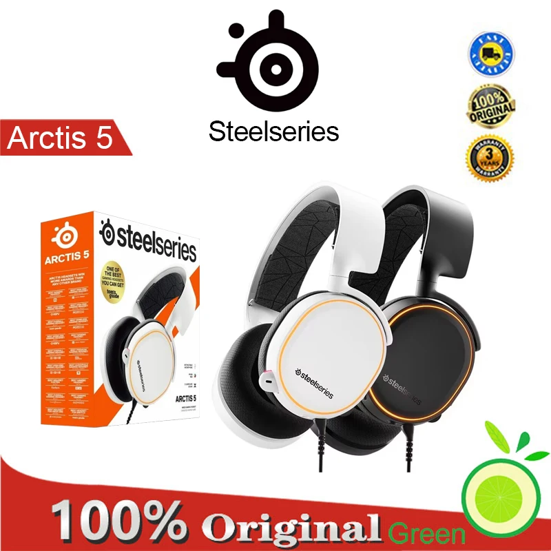 

SteelSeries Arctis 5 Wired Headworn Game Earphones Noise Reduction RGB Phantom USB