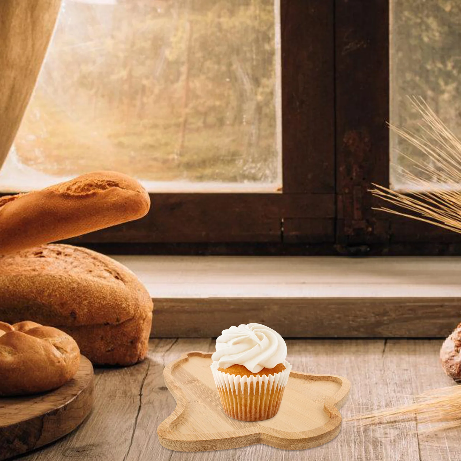 

Bamboo Serving Plate Christmas Bell Design Snack Bowl Fruit Tray Dry Food Container Party Plate Decorative Dish