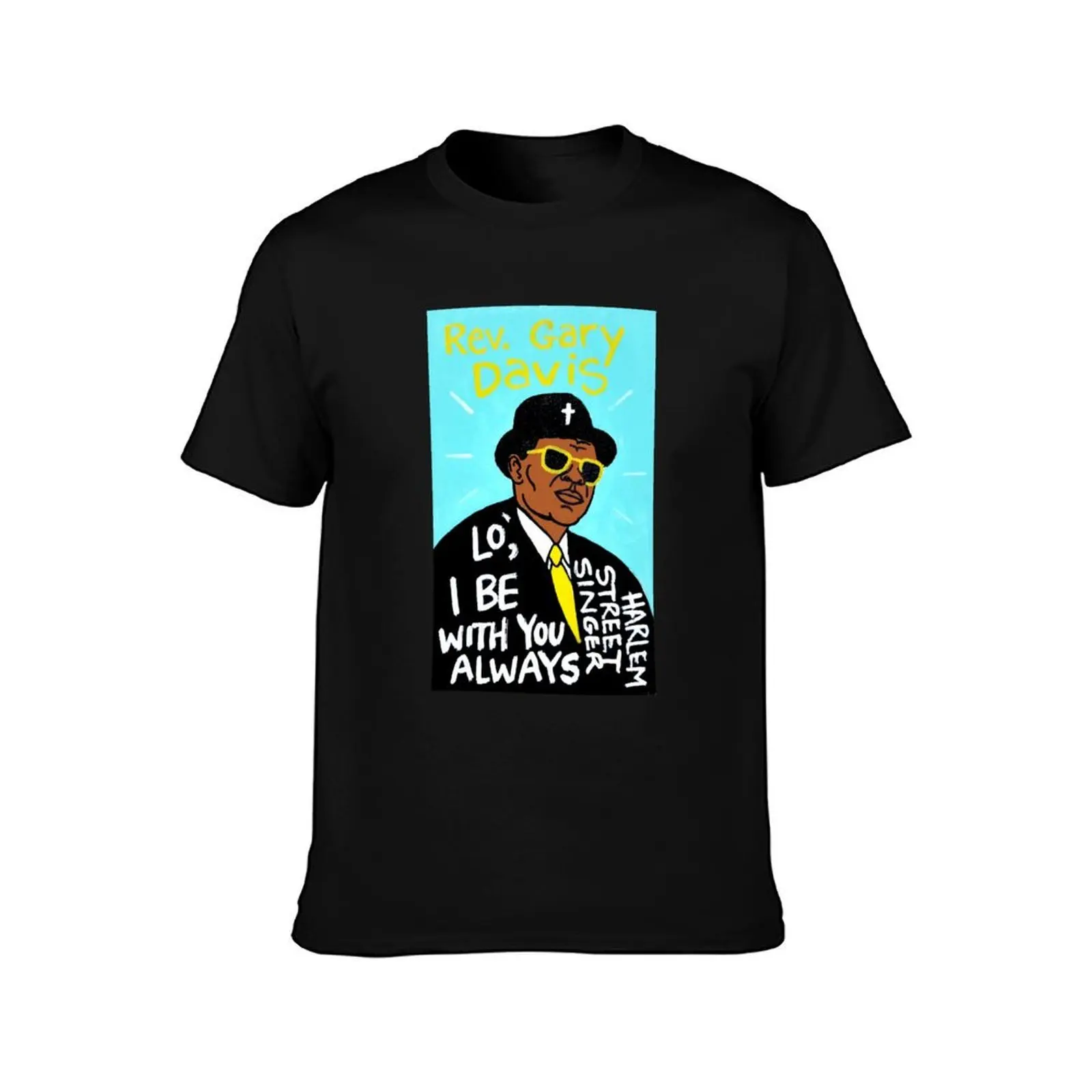 Rev. Gary Davis Blues Folk Art T-Shirt Work Wear Short Sleeve T-Shirt