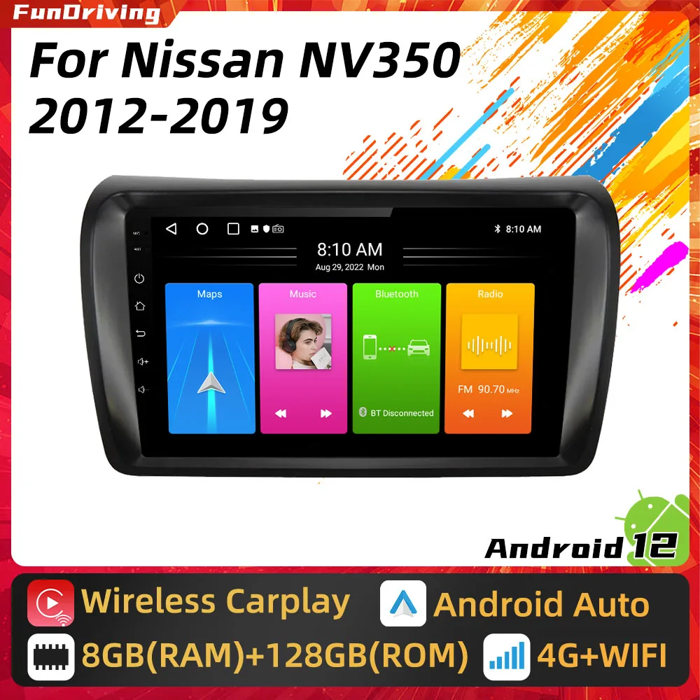 

Android Car Radio for Nissan NV350 2012 - 2019 Caravan 2 Din Multimedia FM RDS WIFI GPS Navigation Stereo Carplay Auto Autoradio