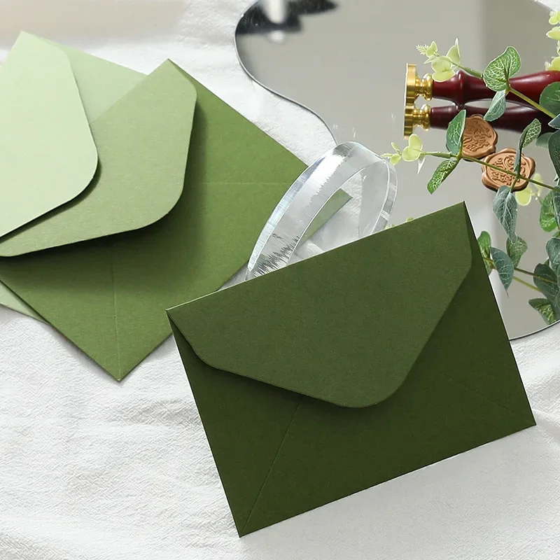 Envelopes 10pcs 22x11cm 250g Thickening Green Paper for Wedding Invitations Postcard Envelope High-grade Busines Storage Giftbox
