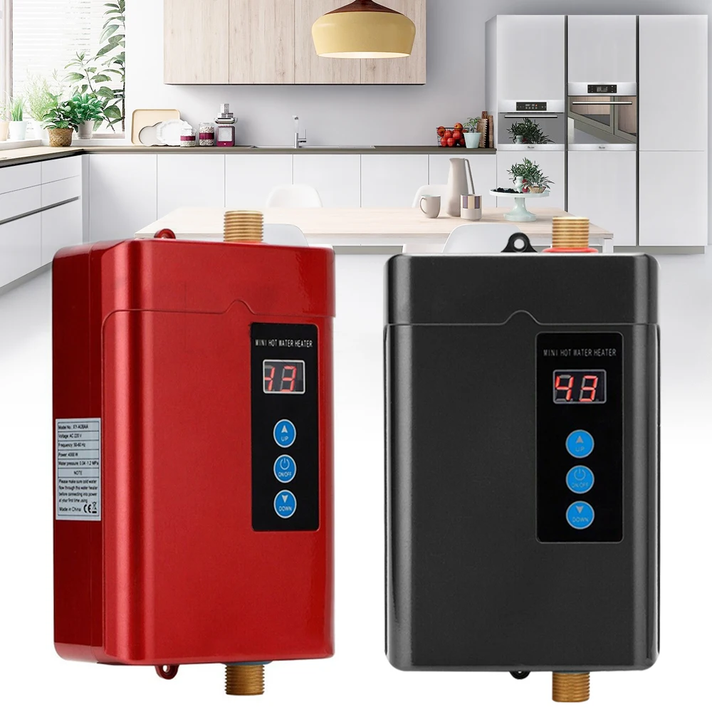 3KW 110V Small Electric Instant Hot Water Heater Tankless Water Heater Shower Instant Boiler Kitchen