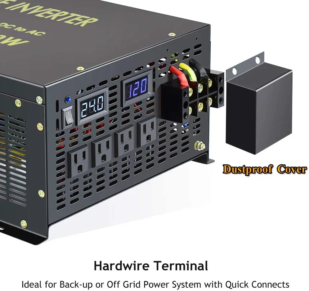 6000W Full Power Inverter Pump Pure Sine Wave Solar Panel 12V/24V/36V/48V/60V/72V/96 DC to 110V/120V/230V/220V/240V AC 50Hz/60Hz