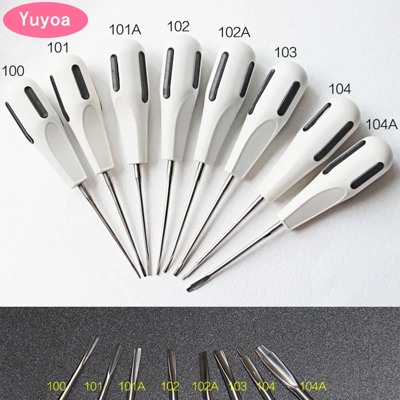 8pcs/set Dental Elevator Sterilizable Tooth Extraction Dentist Tools Stright Curved Root Elevator Minimally Invasive Tool