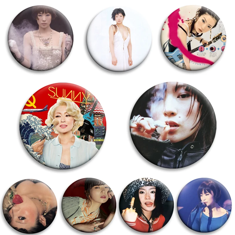

Japanese Singer Sheena Ringo Tinplate Soft Button Pins Icon Badge Tinplate Brooches on Backpack Clothes Decor Fans Collect Gifts
