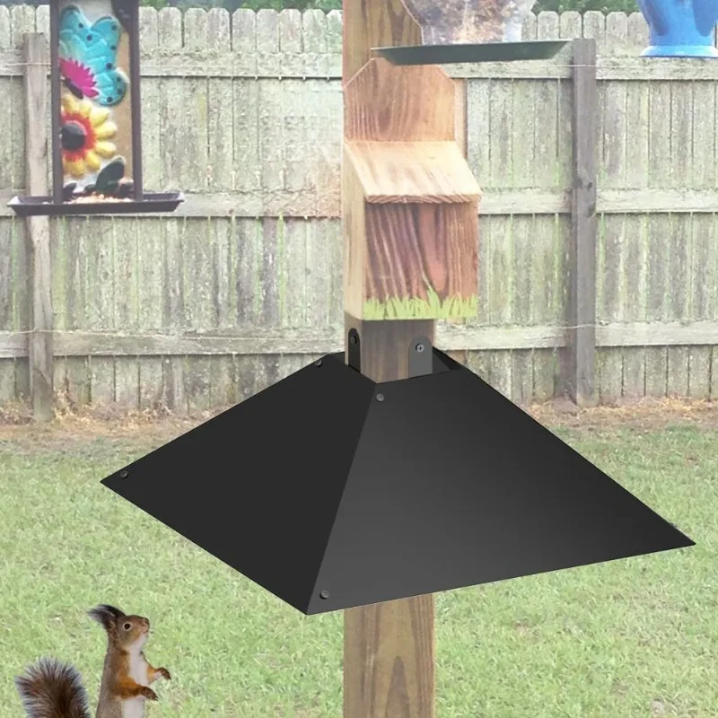 Metal squirrel baffle for post, 17-inch anti-squirrel for bird feeder post