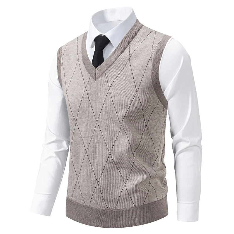 Men’s Button Down Sweater Vest Fleece Lined Knitted V-Neck Sleeveless Vest Pullover Knit Vests