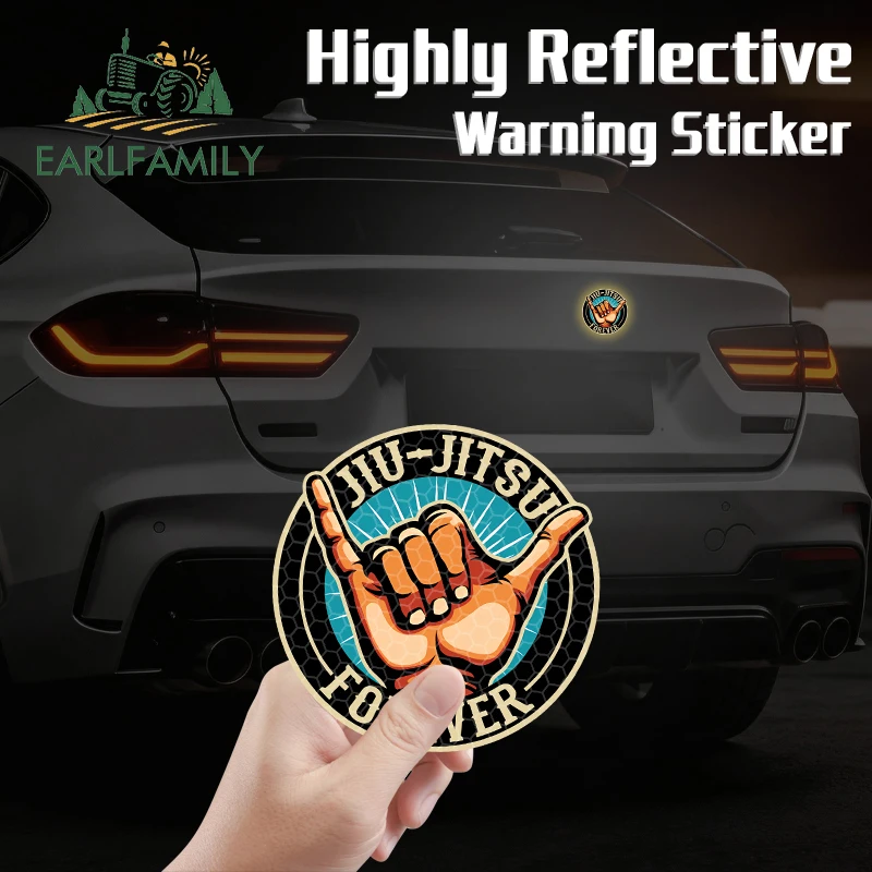EARLFAMILY Brazilian Jiu Jitsu Personality Creative Stickers Reflective Cartoon Car Wiper Luggage Decal Sunscreen Waterproof