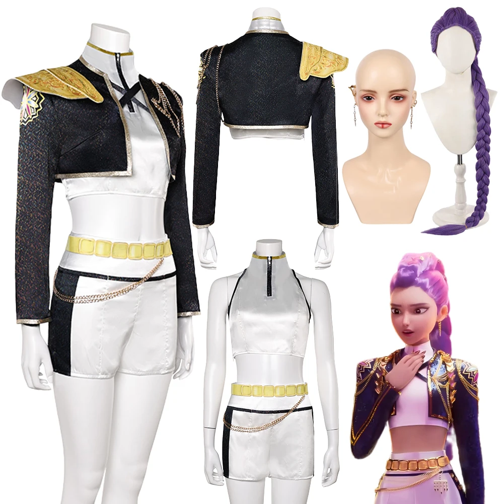 

Fantasia Rumi Косплей Черное Золото Костюмы 2025 Мультфильм Охотник за Демонами KPop Disfraz Костюм Женский Хэллоуин Карнавальная Вечеринка Одежда