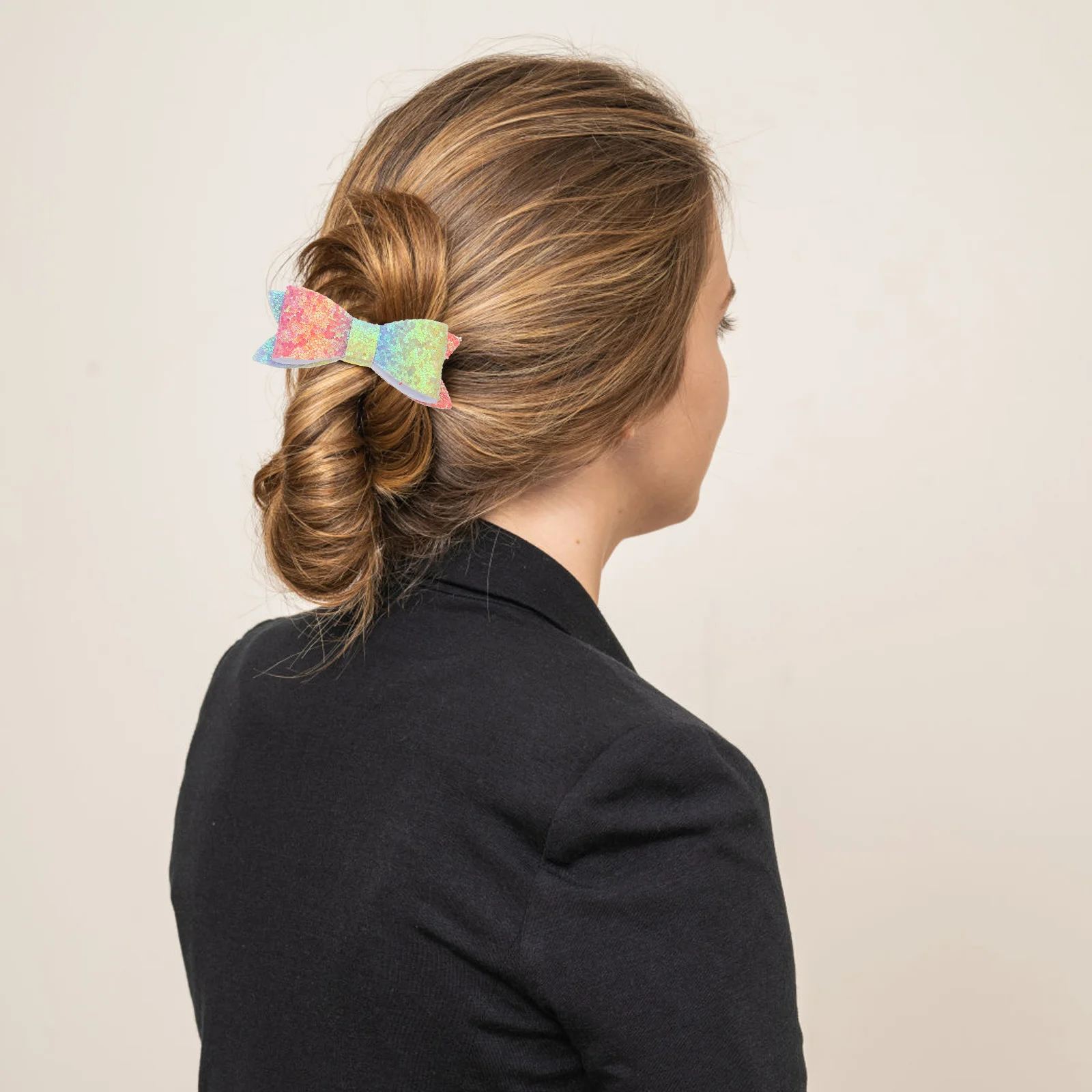 

2 Pcs Bow Tie Hair Ties for Girls Ponytail Holder with Accessories Ring Children Elastic Holders Fabric Ribbons