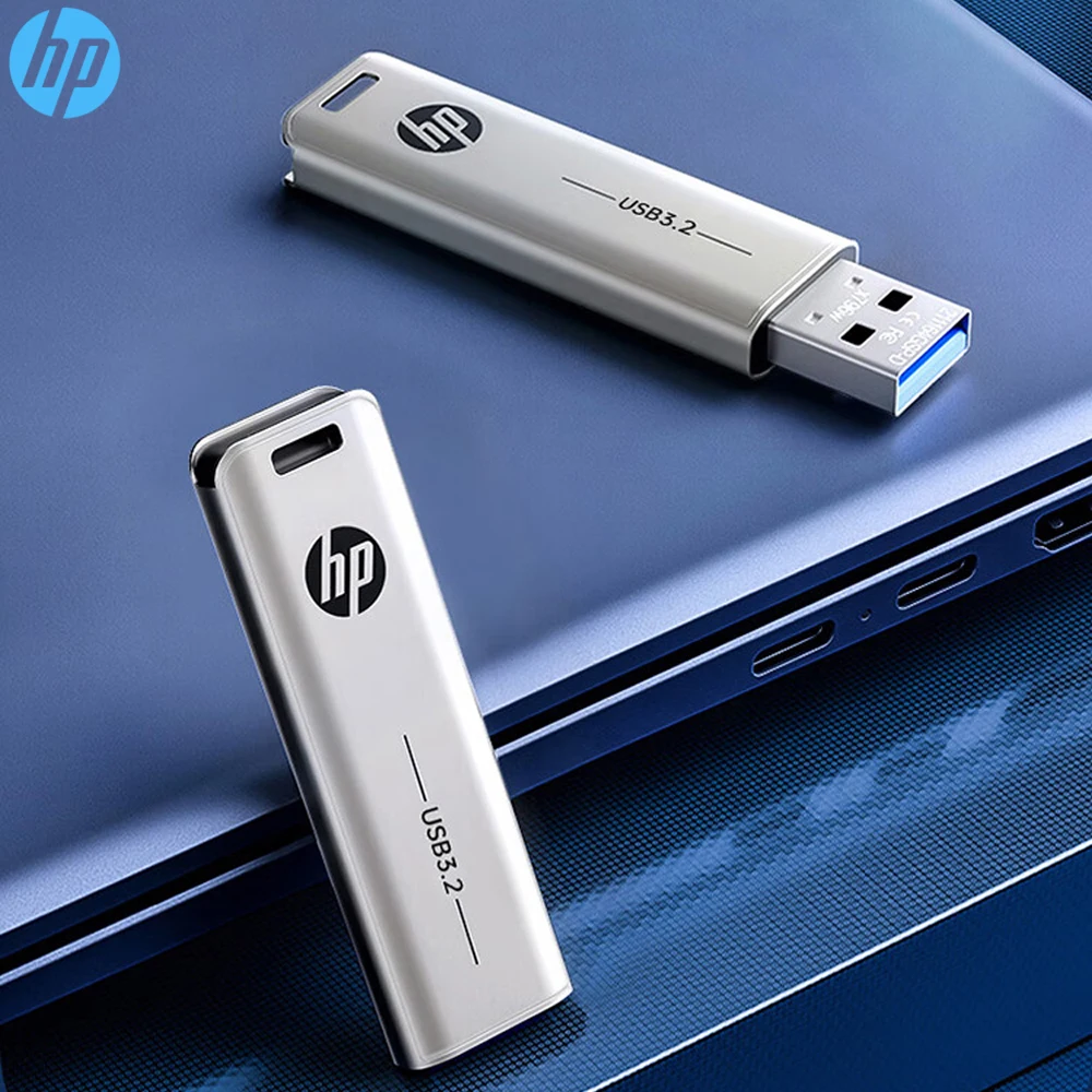 HP 256GB High Speed USB3.2 Flash Drive 32GB 64GB 128GB High Speed Sticks External Storage Metal Pen Drive For PC Desktop