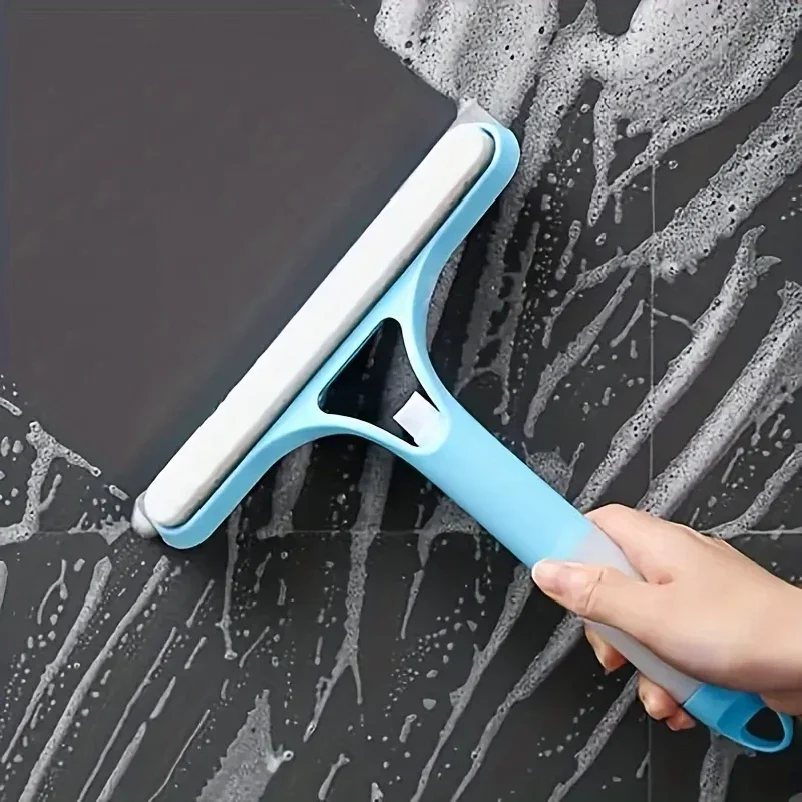 

3-in-1 Silicone Shower Squeegee Wiper Hand-held Spray Window Wiper with Nozzle Watering Can Bathroom Mirror Glass Cleaning Tool