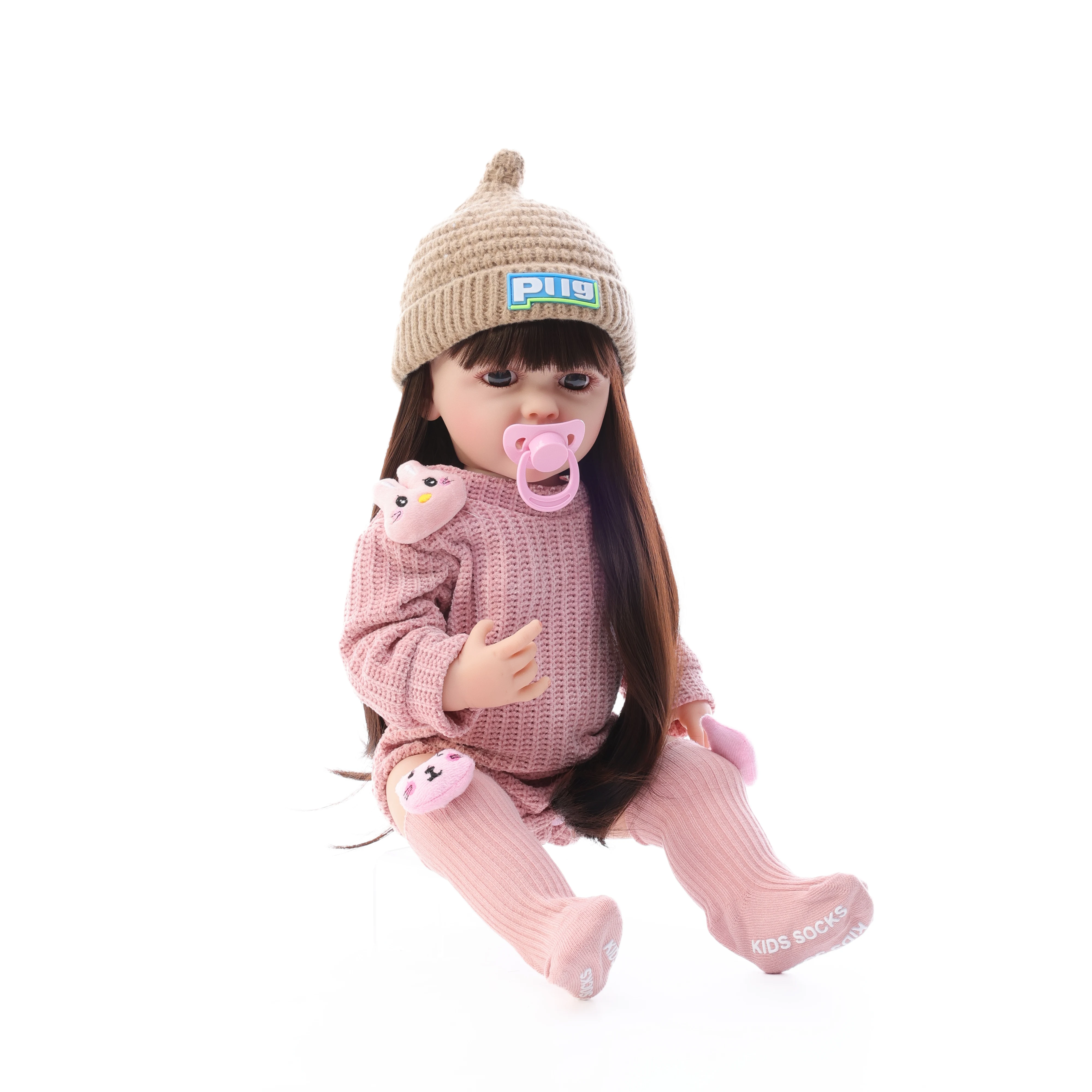 Cloveray 22 inch Classic Full Body Vinyl Realistic Reborn Baby Doll Super Cute Vinyl Doll Handmade Original Toy Kid Xmas Gift