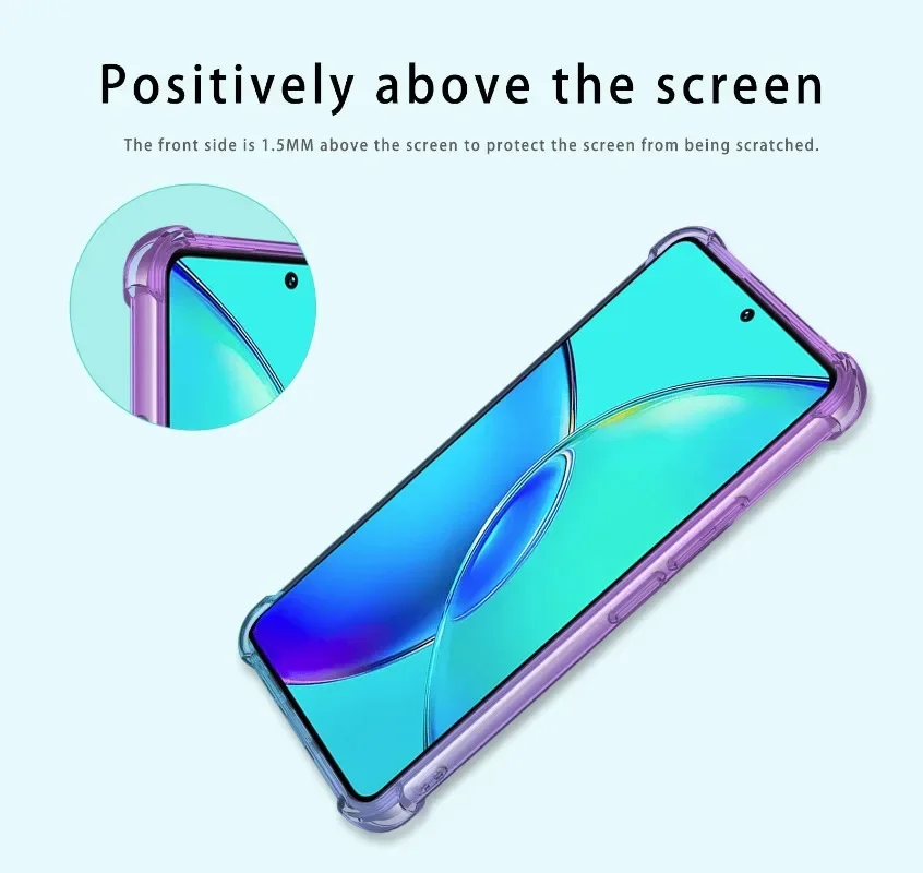 Shockproof Gradient Airbag TPU Case for Vivo Y36 Y27 Y78 X90 Pro Plus V29 Lite 5G 4G Protective Cover Fundas Coque Shell