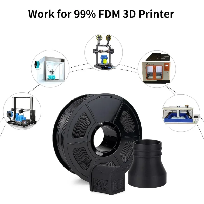 Pc Koolstofvezel Polycarbonaat Filament Verbeterde Sterkte Taaiheid Koolstofvezel Pc Filament, Hoge Uv/Hittebestendigheid 1Kg (2,2lbs)