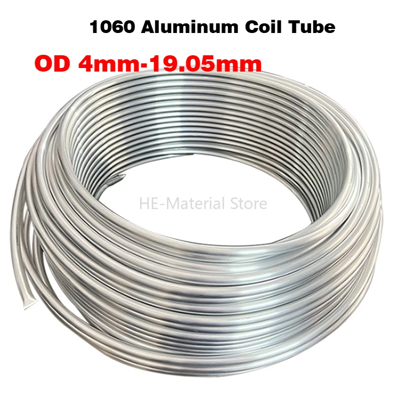 

1060 Aluminum Coil Tube OD 4-19.05mm Hot Water Pipe Heating Pipe Air Conditioner Refrigerator Freely Bent Cooling Aluminum Pipe