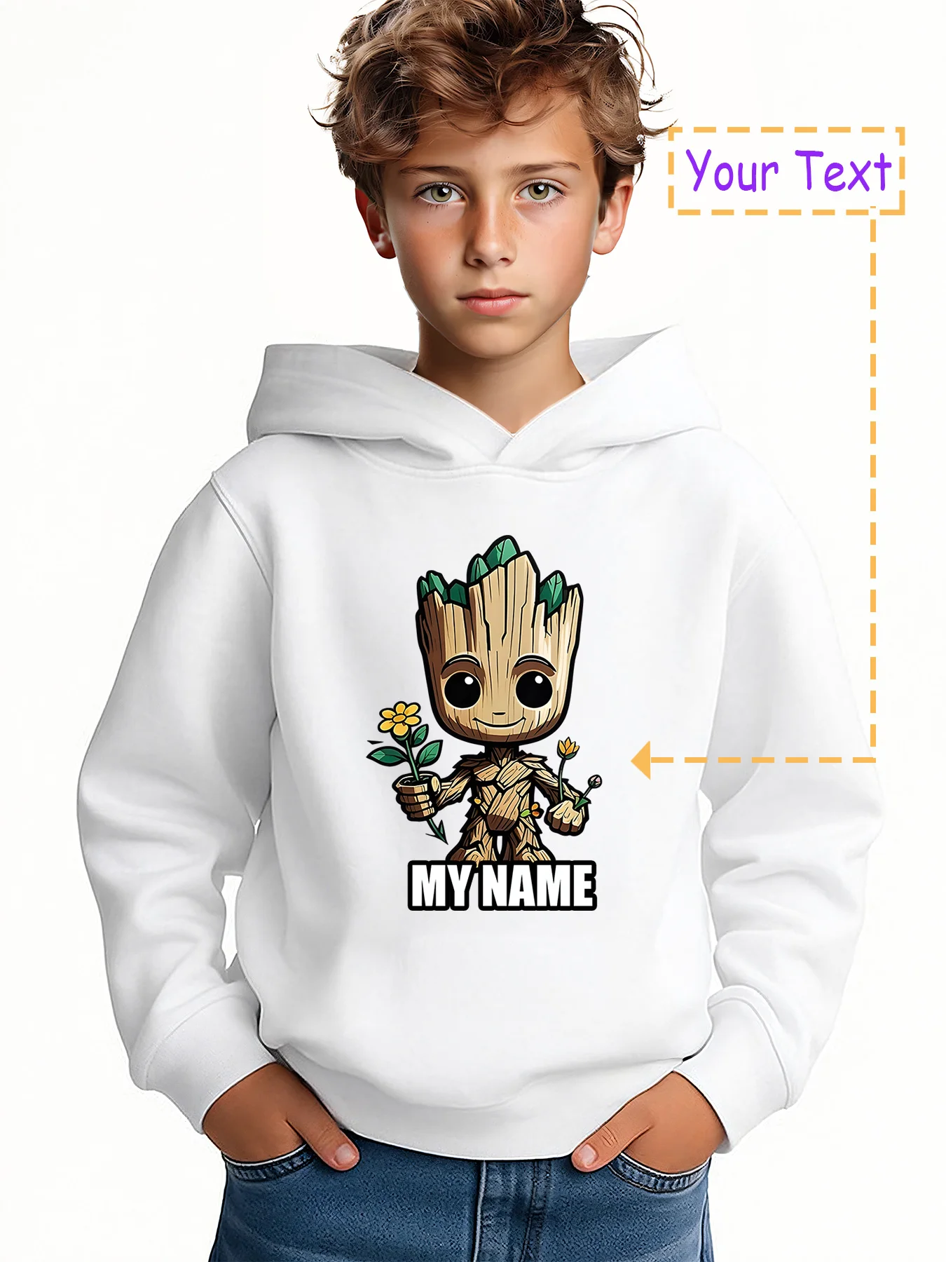 سترة بغطاء للرأس من MINISO Groot - لطيفة من Groot تحمل نمط زهرة، وأسلوب طازج ولطيف، مثالية للسفر في الربيع والترفيه #3