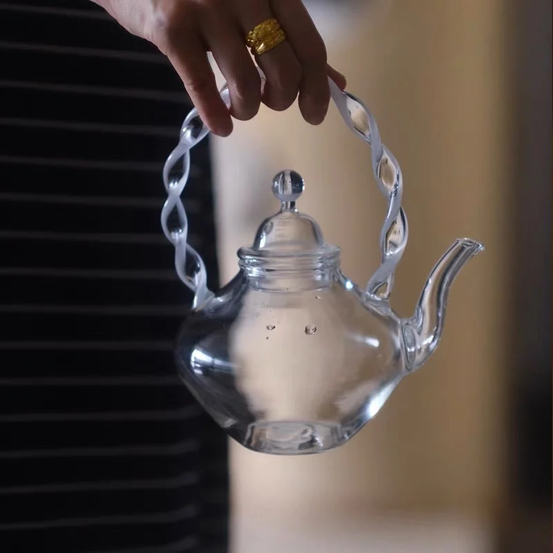 

Чайник для чая Dongmen Tea Fairs Glass Heart Language, термостойкий, с простой ручкой, китайский, маленький, ручной работы