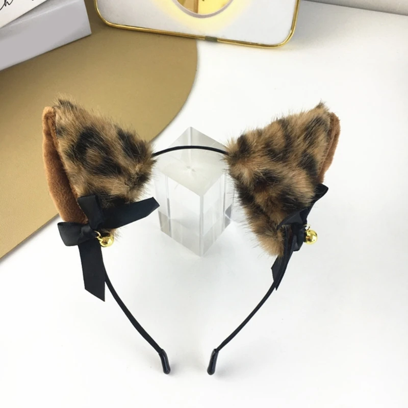 Kattenoren Hoofdband en bellenhalsband Set Kattenkostuumaccessoires Halloweenfeest Cosplaykostuums voor dames en meisjes