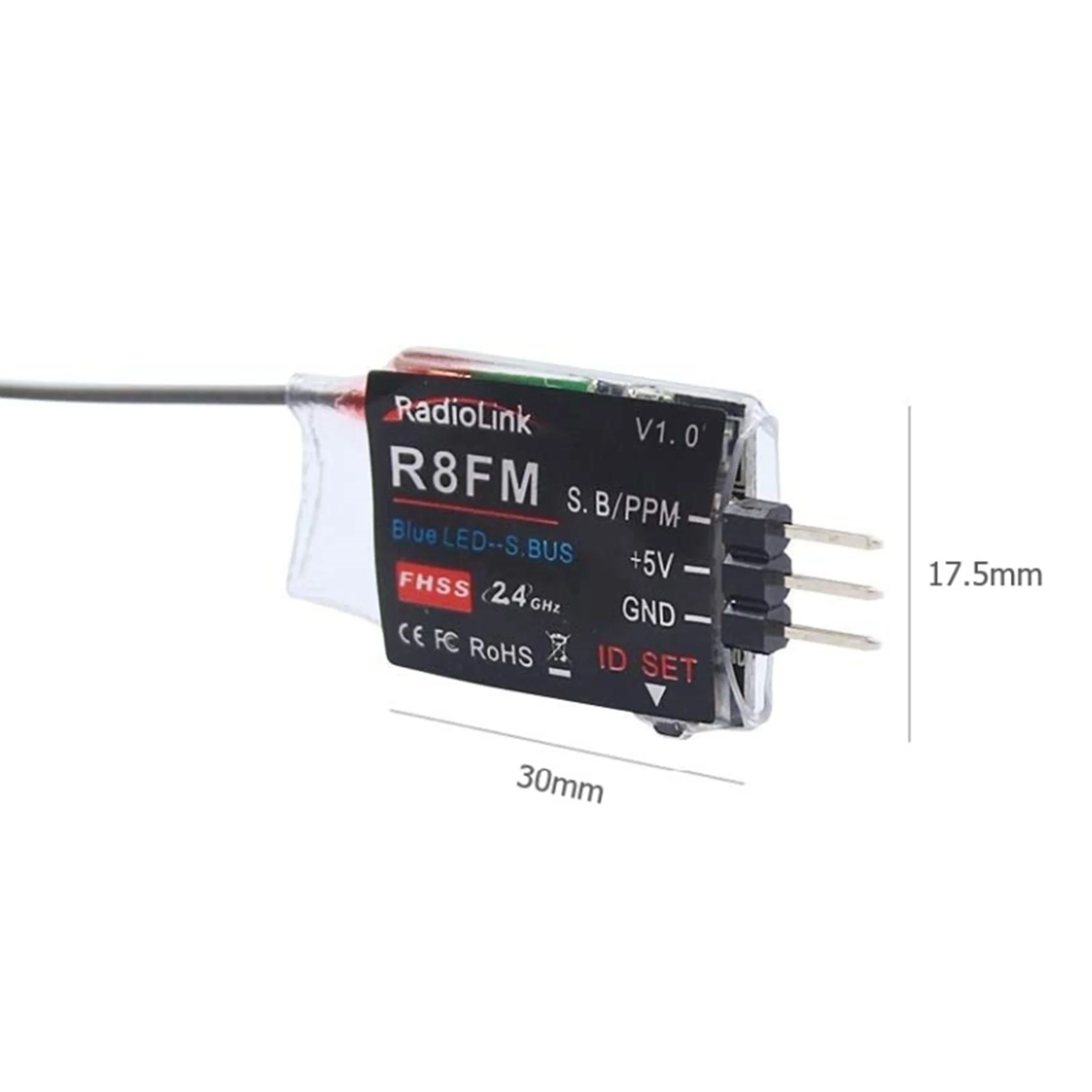 Radiolink r8fm 8 canais 2.4ghz mini receptor suporte sinal sbus ppm para rc fpv drone avião t8fb t8s t16d t12d transmissor