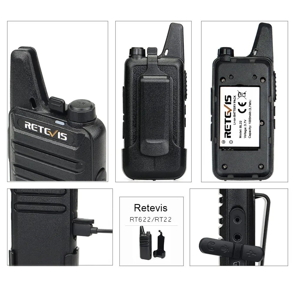 20 Pcs Wholesale Walkie Talkie RETEVIS RT22 FRS RT622 PMR Radio Handy Radio Station Hotel Restaurant Cafe Shop Walkie-talkies