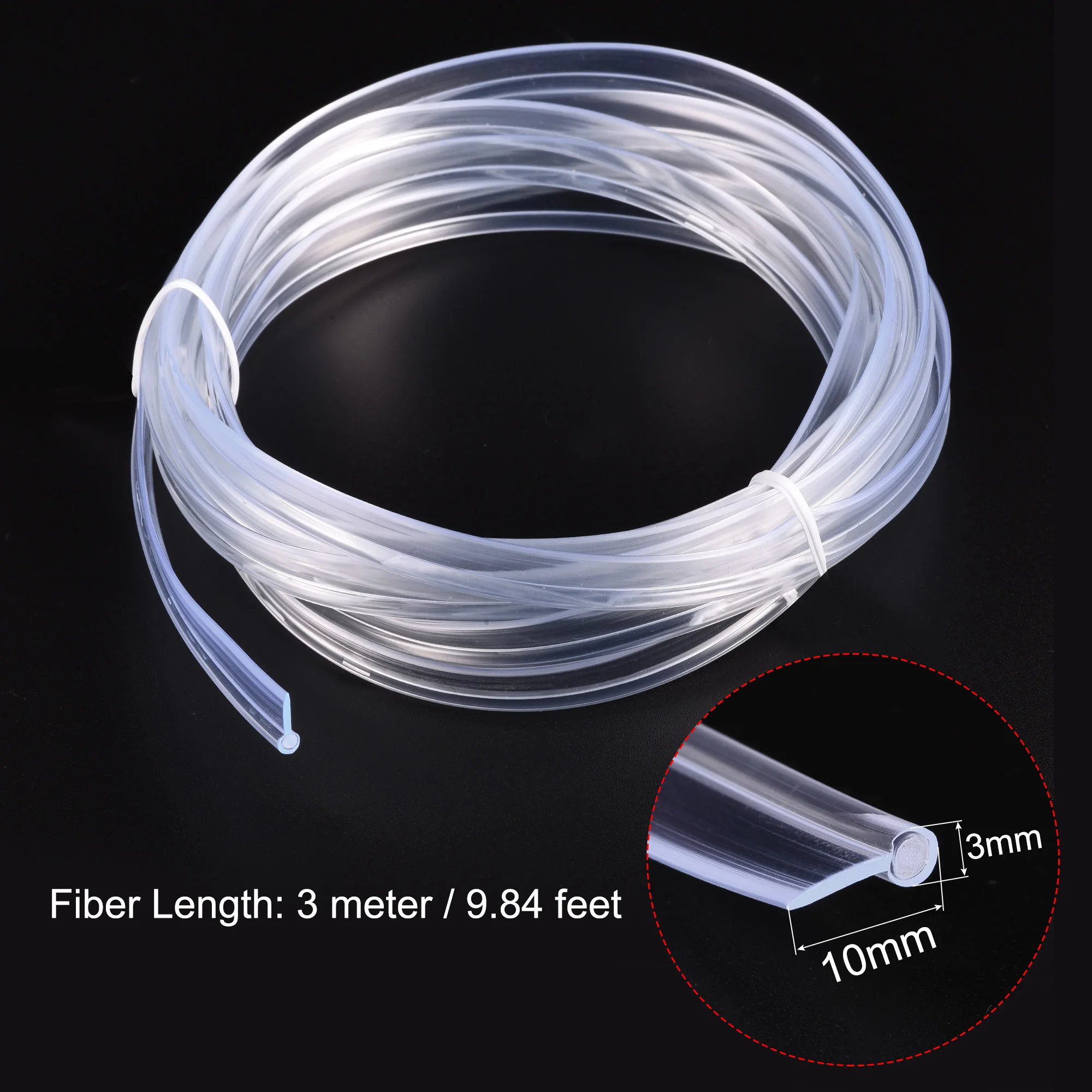 PMMA Side Glow Fiber Optic Cable 3mm Diameter 10mm Width 1M/3M Long for LED Guide LED Optic Cable Ceiling Lighting Lights Bright