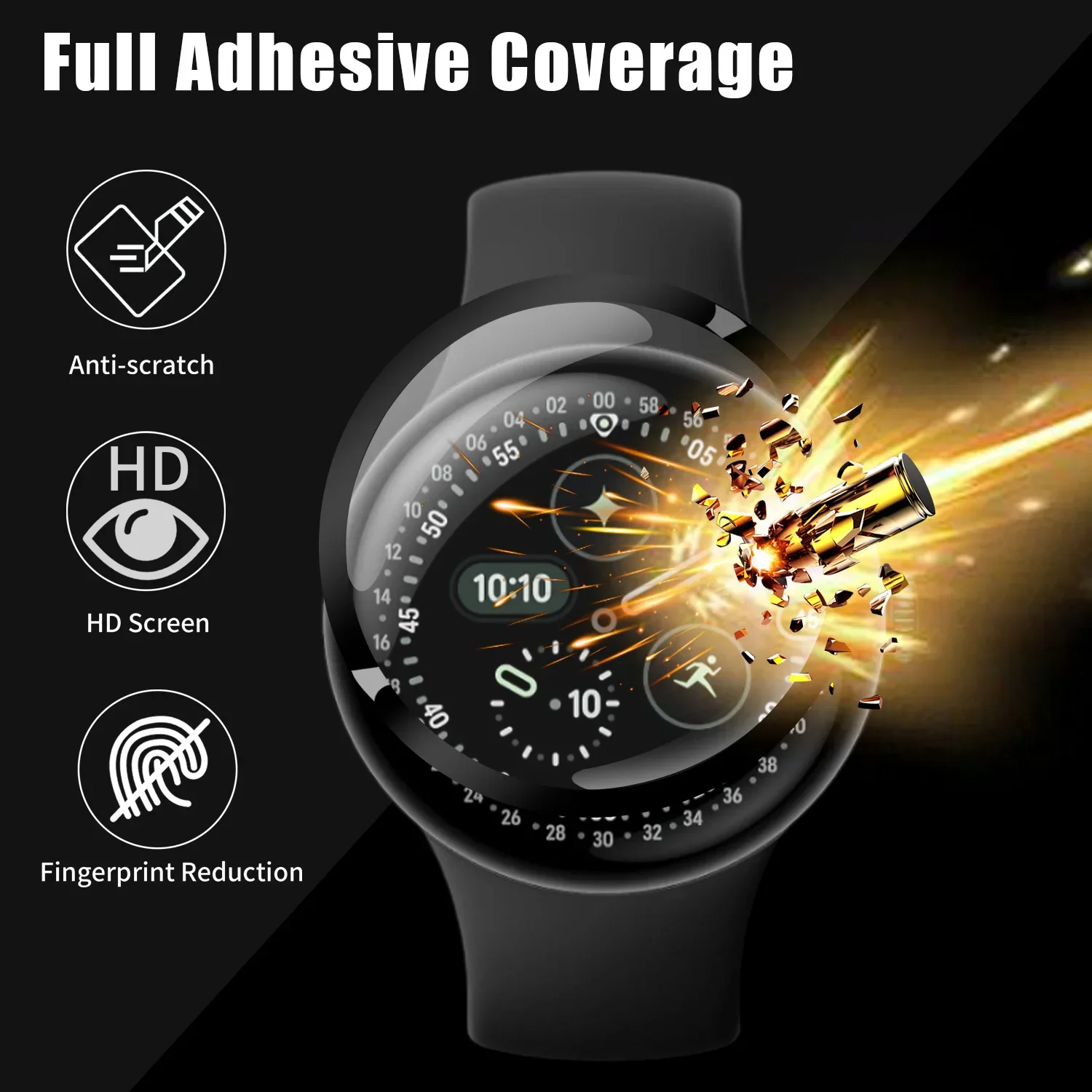 Protectores de pantalla de alta sensibilidad, películas para reloj inteligente para Google Pixel Watch 4 3 2 41/45MM, cubierta suave curvada 3D antiarañazos