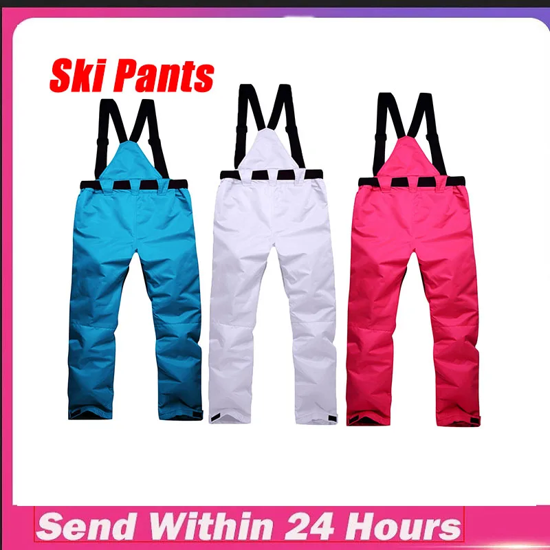 

Couple'S Ski Pants Solid Color Warm Pants Dopamine Waterproof Pocket Strap Ski Pants For Men And Women Pants Women Overall