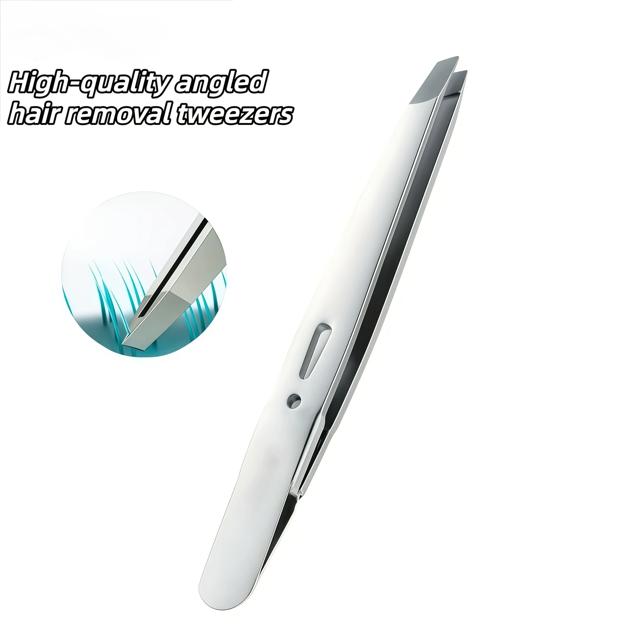 Stainless Steel Professional Eyebrow Tweezers, High Brow Tweezers, Slant Tip Small Tweezers, Universal Hair Removal Tweezers
