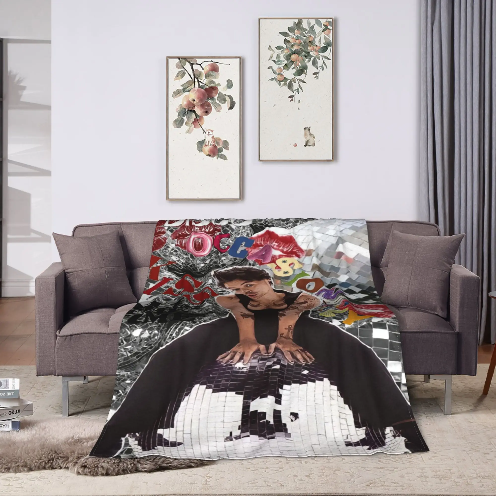 Harrys Styles Kiss All The Time Disco Flannel Blanket Adults Child  Comfortable Throw Blanket Winter Bedspread Sofa Bed Cover