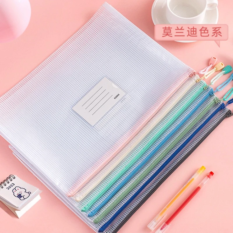 5 pz/set Trasparente Cerniera A4 Borsa di Immagazzinaggio di Documenti Impermeabile Ufficio Studente Classificazione dei soggetti Esame di Stoccaggio della Carta
