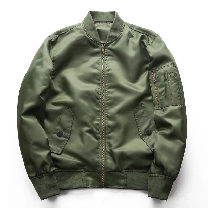 

Mens Bomber Jacket Spring Autumn Male Baseball Jackets Pilot Men Outwear Army Green Coat Zipper Men's Tactical Uniform