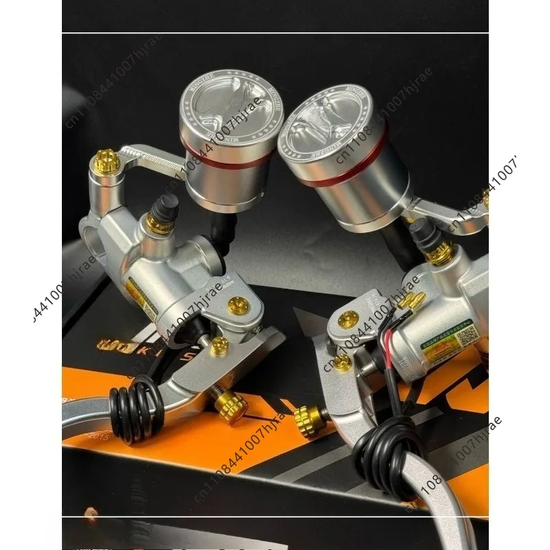 Electric Motorcycle Hydraulic Brake Master Cylinder Straight Push Brake Handle Direct Mount Scooter Modification Replacement Par