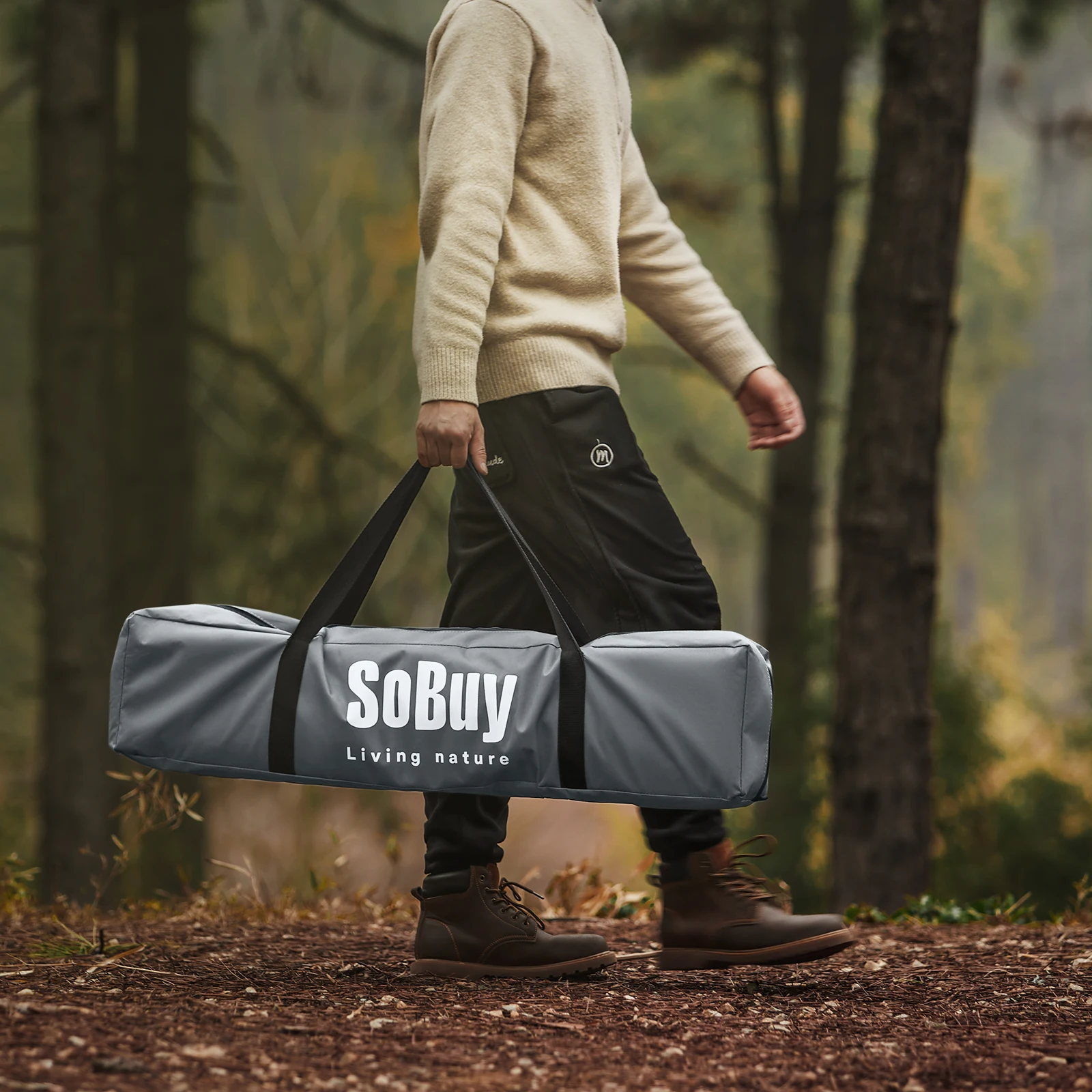 SoBuy OGS32-II Campingzelt Einzelzelt mit Lampenhaken und Schuhaufbewahrungstaschen 2in1-Zelt 1 Person praktische 193x160x86cm – Detail 15