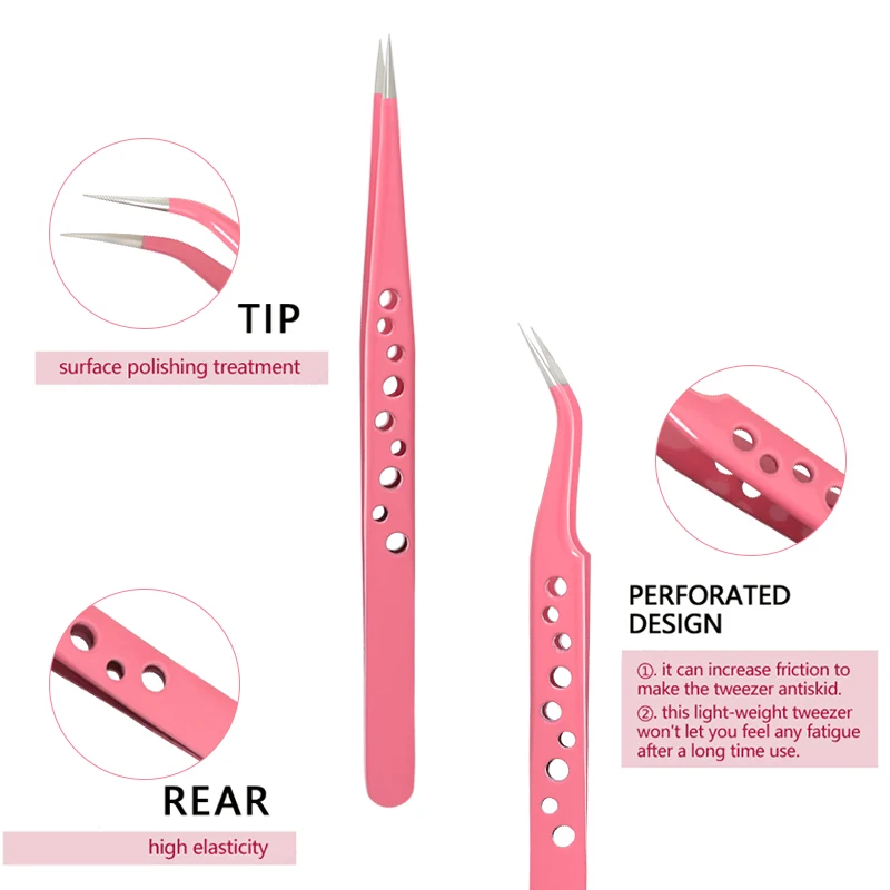 Professional Eyelash Tweezers Stainless Steel 3D Volume Eyelashes Extension Clip Excellent Closure Eyebrow Tweezer Makeup Tools