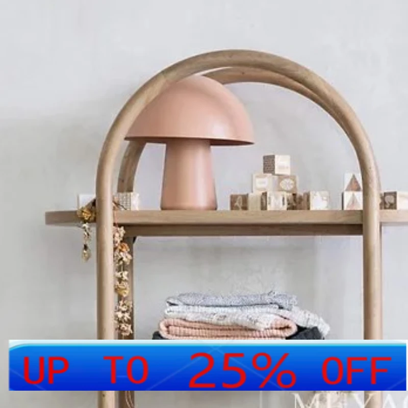 

LHH Solid Wood Bookshelf Modern Simple Arched Floor Shelf Toy Storage Locker