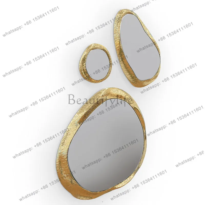 Special-shaped side mirror living room porch decorative background wall mirror American art