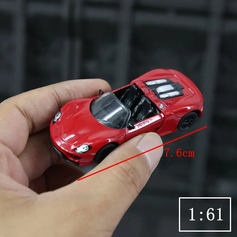 

Модель суперкара Porsche 918 Spyder из сплава, масштаб 1:61, миниатюрная настольная машинка, украшение, подарок