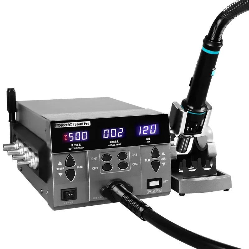 8620DX PRO 1300W Hot Air Rework Station Microcomputer Temperature Control BGA Curved Nozzle Welding Repair