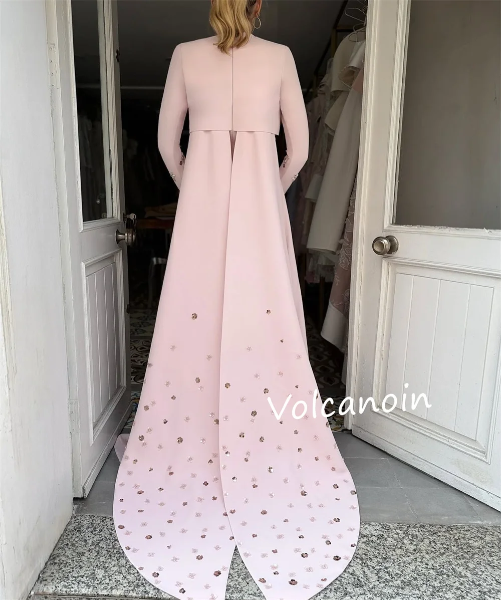 تخصيص السهرة الرسمية جيرسي حجر الراين الديكور ألف خط س الرقبة فساتين طويلة مناسبة مخصصة رائعة البريق