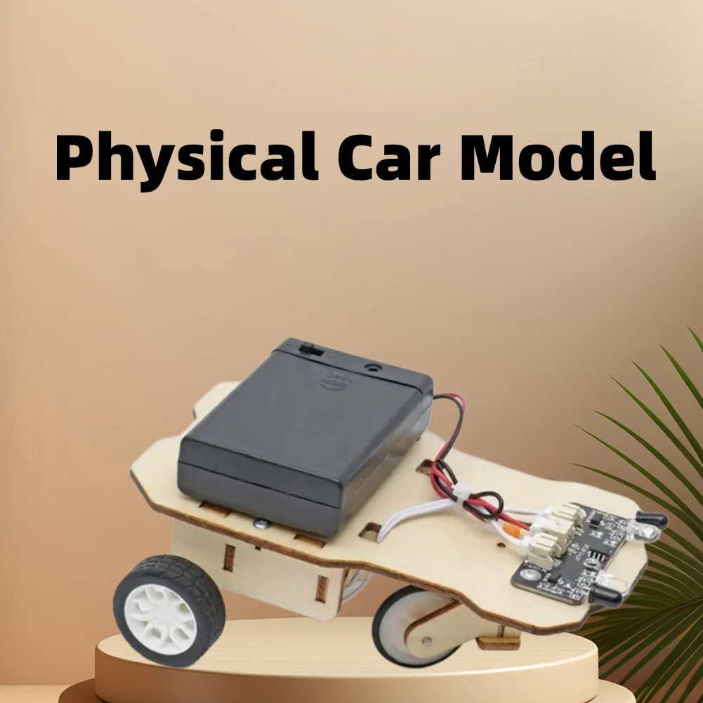 

DIY Wood Car Model Science Teaching Demonstration Toy for School Creative Hands-on Ability Physical following Car Educational To