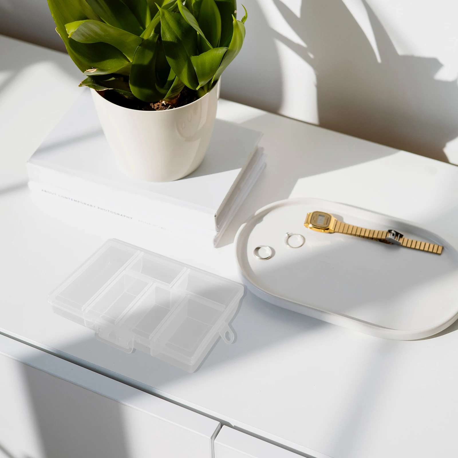 

Nail Charm Organizer Transparent Multi-Grid Plastic Storage Box Jewelry Holder Lid Rhinestones Beads Storage Box