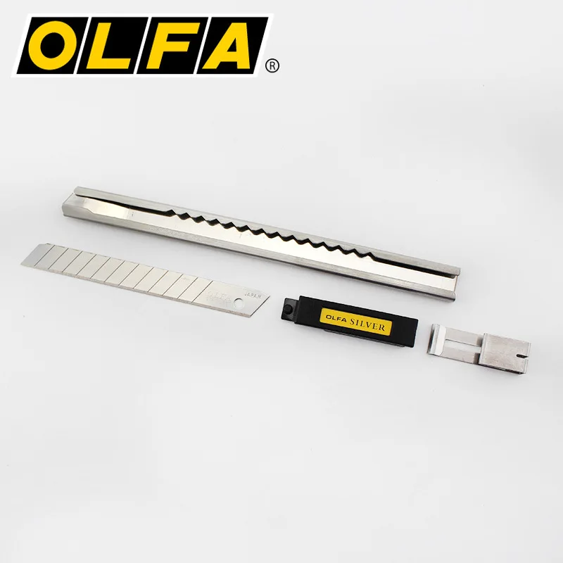 Original OLFA SVR-2 stainless steel small size art knife, multifunctional car film sticking special knife, all metal 9mm paper cutting knife, non damaging glass film sticking knife, delivered with 2 blades