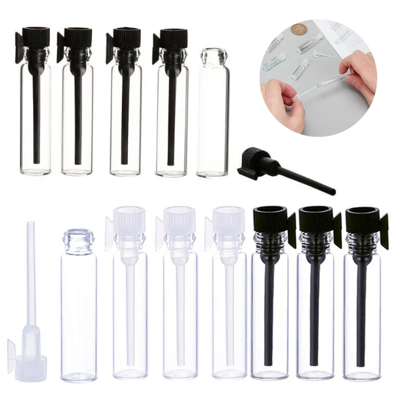 200pcs 1ml2ml3ml Mini Perfume Sample Bottles Empty Glass Travel Bottles with Dropper Vials for Essential Oils Free Packing Tools