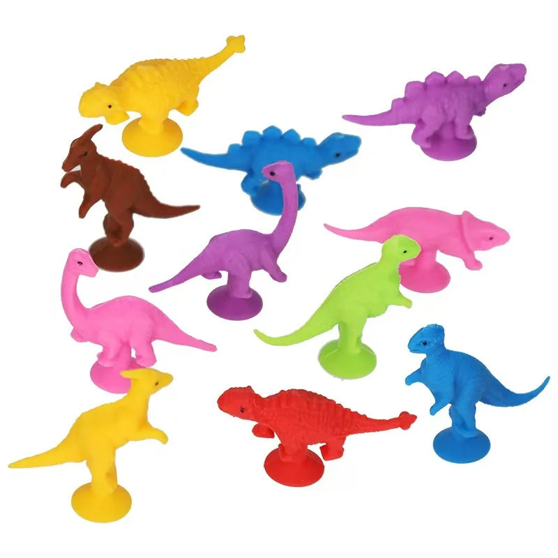 12PCS Suction Cup Dinosaur Sensory Toys Anxiety ADHD Stress Reliever for Adults Teens Kids Party Favors Stocking Stuffers Gifts